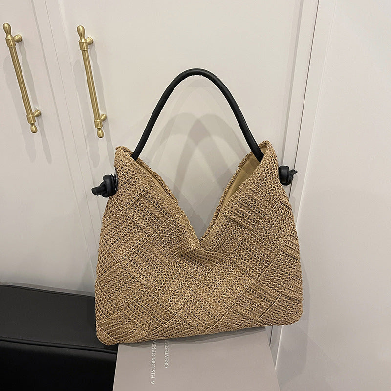 Women's Straw Hand-woven Idle Style Portable Seaside Holiday Fashion Women's Shoulder Bag