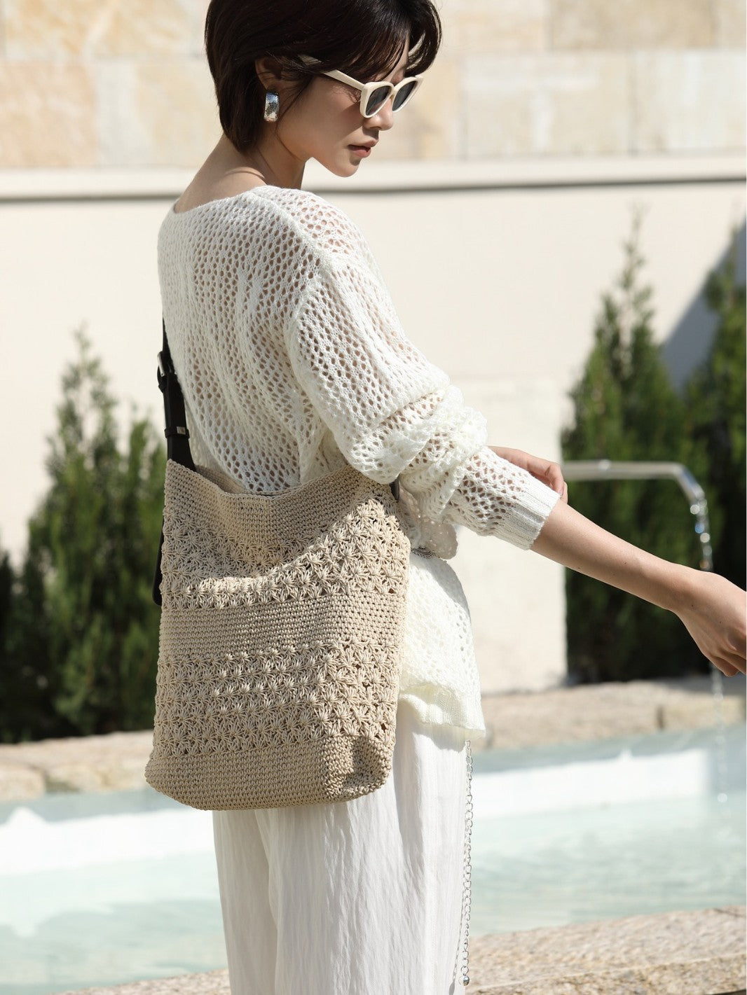 Women's Large Capacity Knitted Summer Versatile Woven Bags