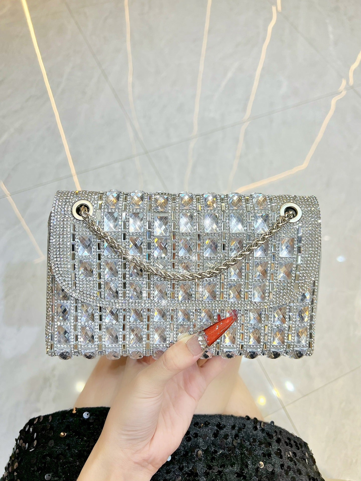 Women's Fashion Diamond Hand Exquisite Underarm Dinner Bag