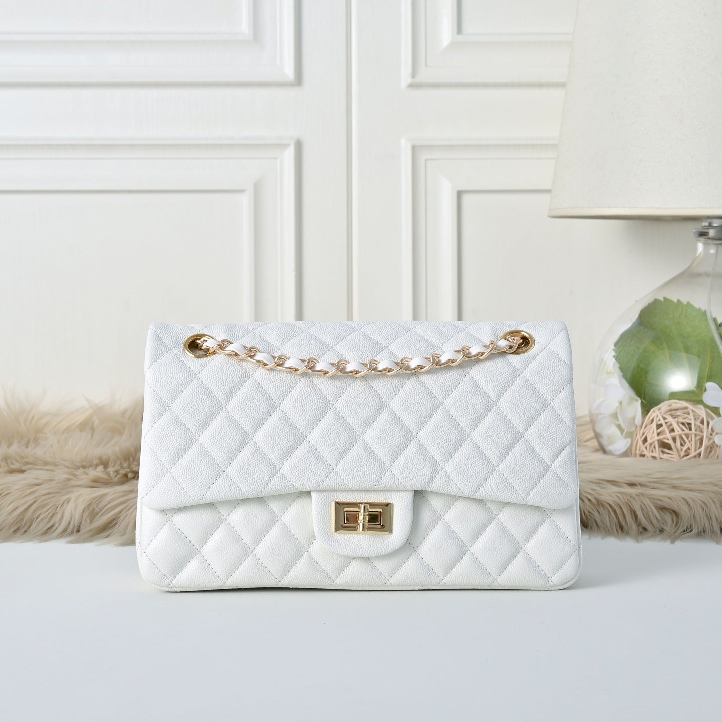 Women's Caviar Cowhide Rhombus Chain Portable Fashion Women's Shoulder Bag