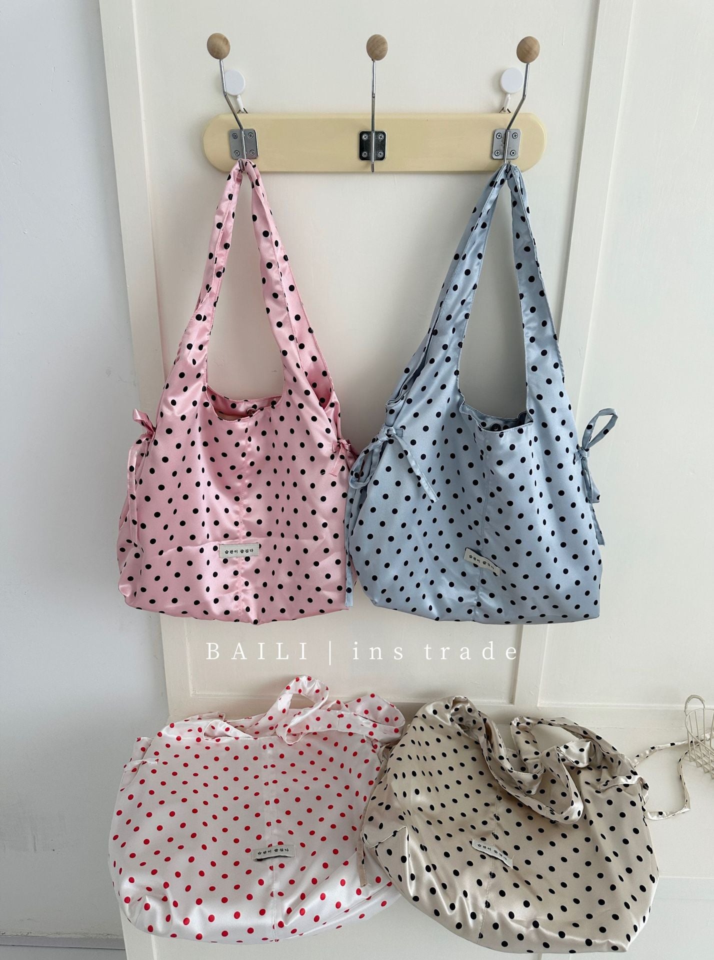 Dot Pearl Sweet Fresh Large Capacity Leisure Women's Shoulder Bag