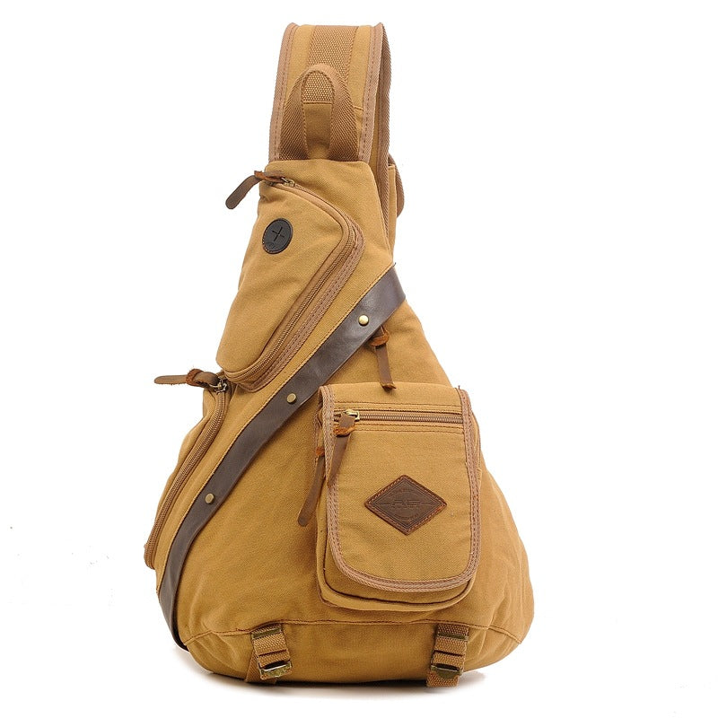 Men's Multifunctional Canvas Large Capacity Trendy Men's Chest Bag