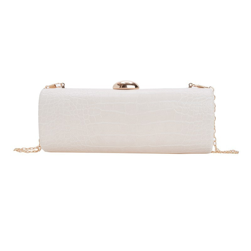 Warm Brown Crocodile Stripe Baguette Clutch Fashion Haulage Motor Dating Women's Messenger Bag