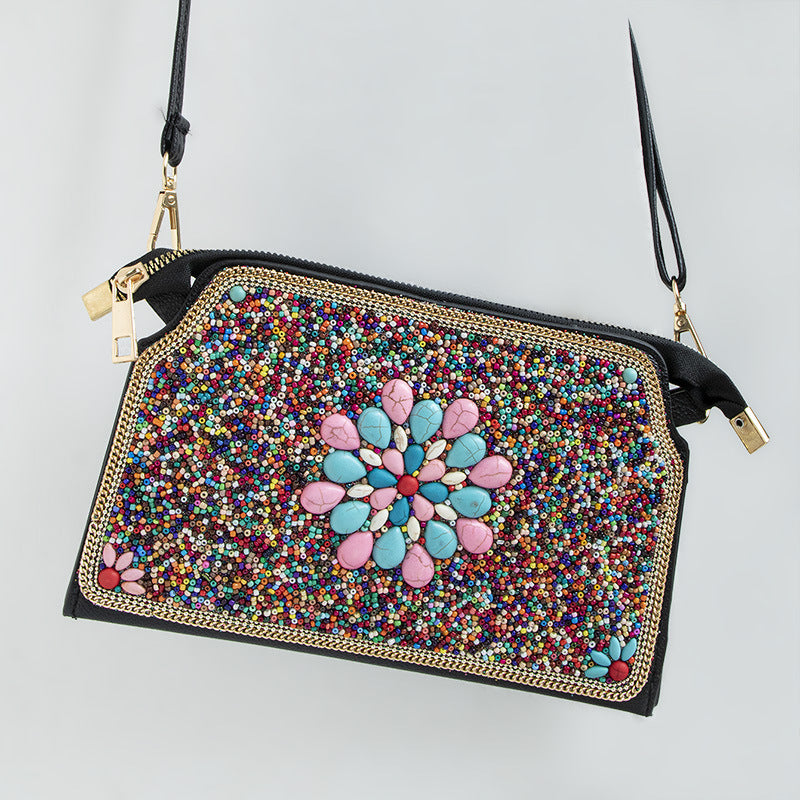 Women's Bohemian Style Bead Shell Flower Trip Bags