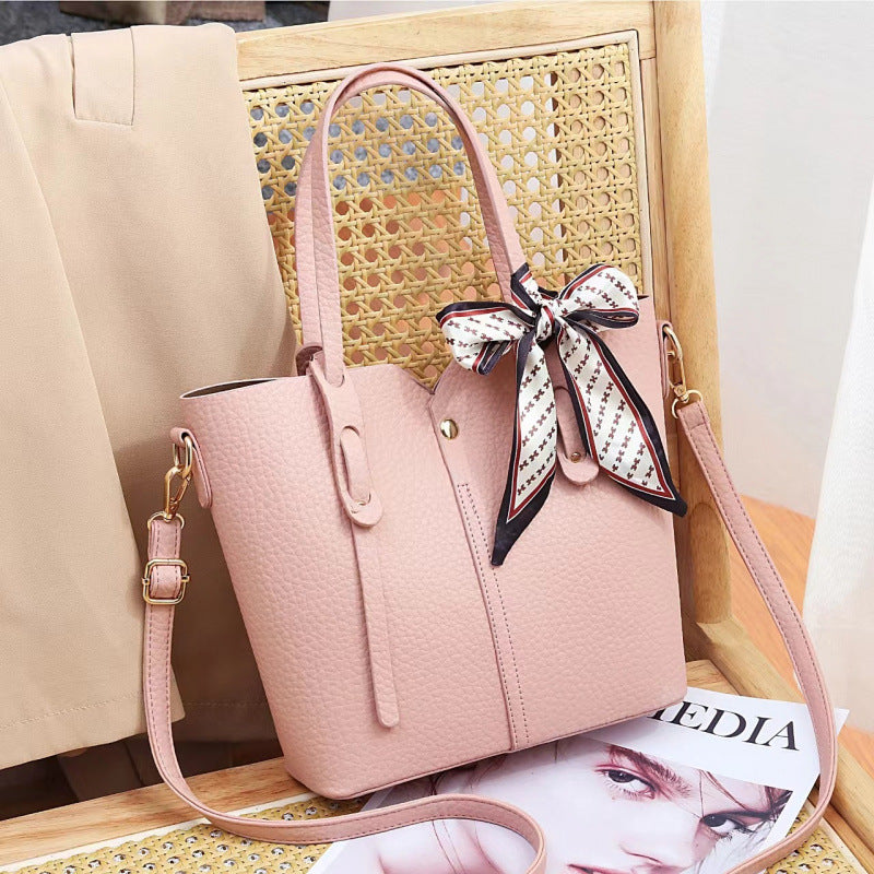 Women's Lychee Pattern Simple High Quality Elegant Handbags