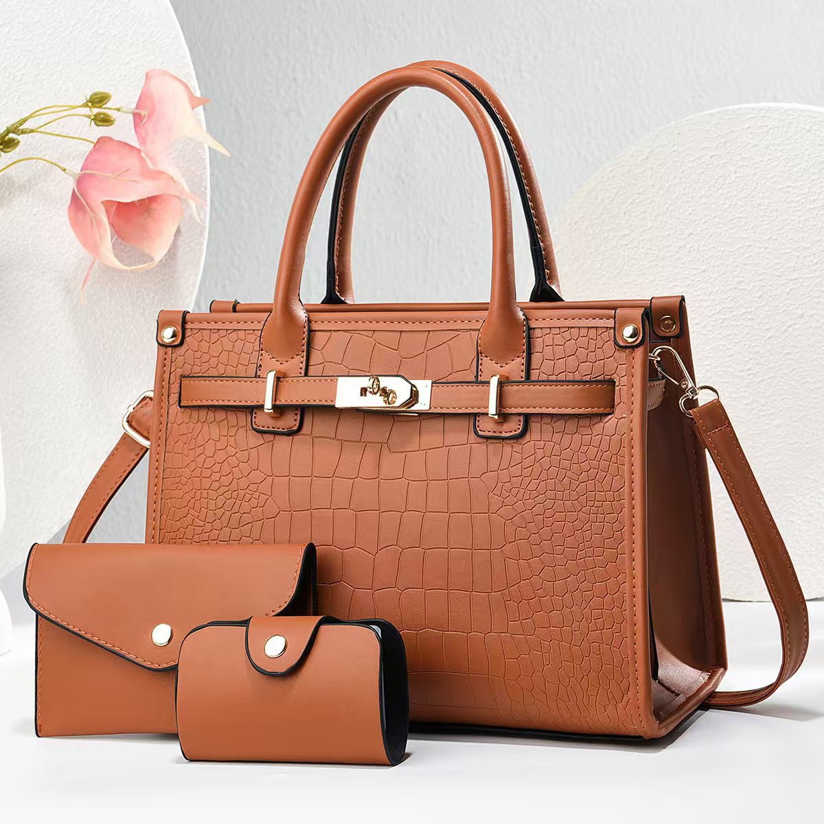 Crocodile Pattern Large Fashion Elegant Birthday Shoulder Bags