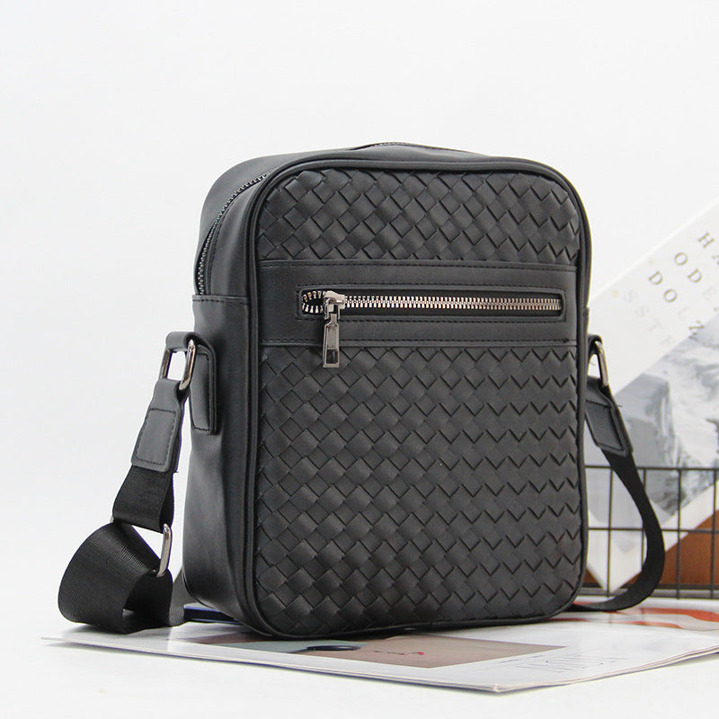 Men's Hand-woven Vertical Rest Business Korean Fashion Men's Shoulder Bag