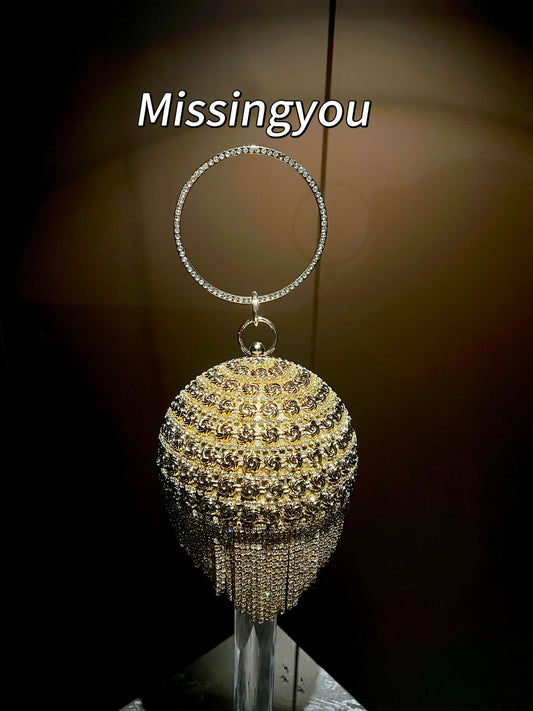 Women's Fashion Ball Banquet Diamond Tassel Clutch Handbags