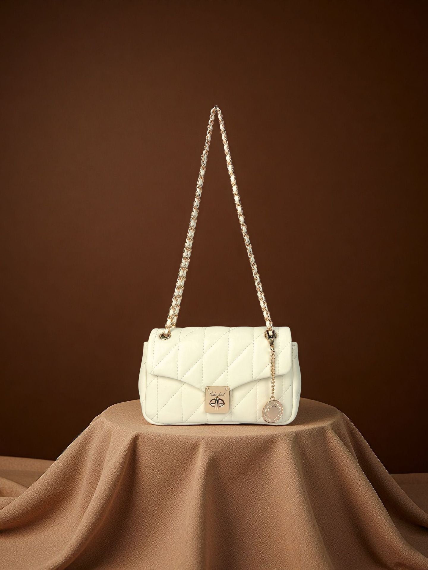 Women's Pearl Era Pouch Chain Diamond Plaid Women's Messenger Bag
