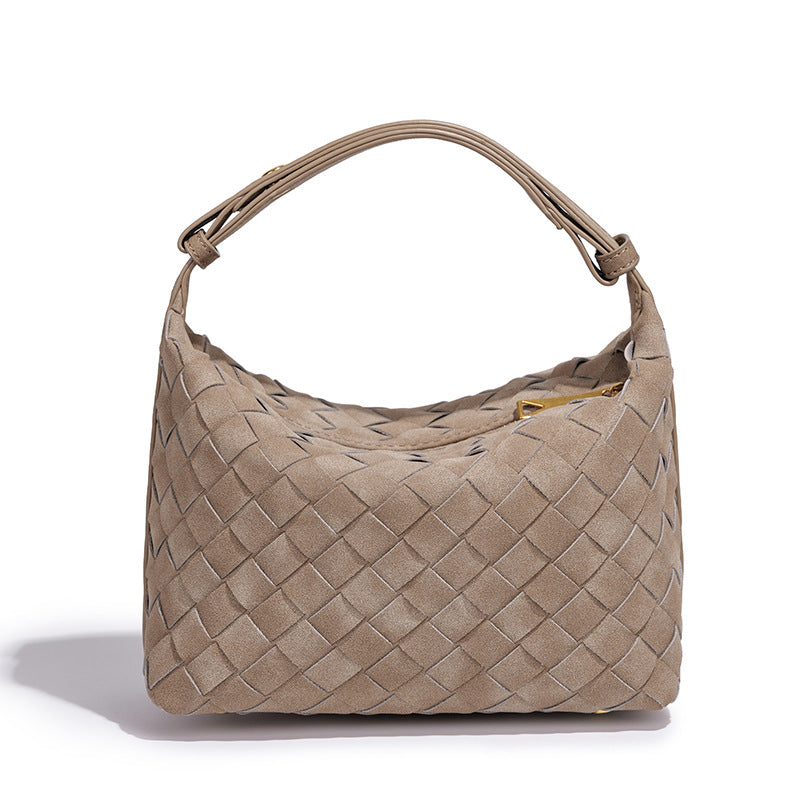 Hand-woven Design High Sense Lunch Box Fashion Frosted One Solid Women's Shoulder Bag