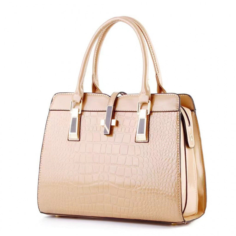 Women's Pattern Bright Leather Large Capacity For Handbags
