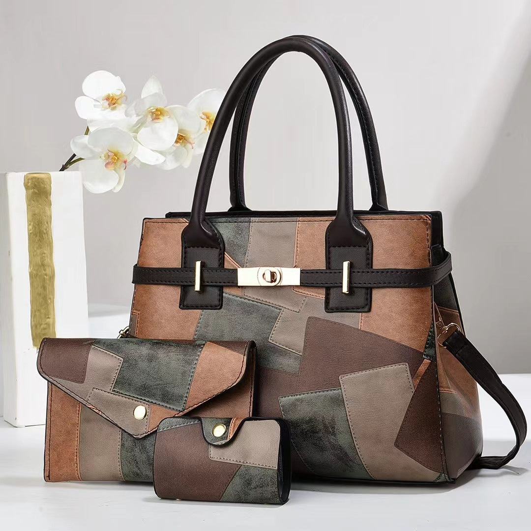 Women's Commuter Portable Large Capacity Trendy Fashion Three-piece Bags