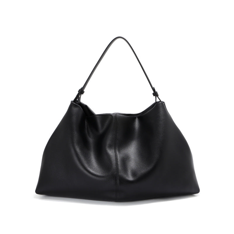 Women's Totes Lazy Loose Leather Commuter Underarm Portable Tote Bag
