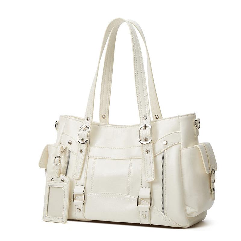 Cool Style Large Capacity Totes Personality Versatile Motorcycle Simple Women's Shoulder Bag