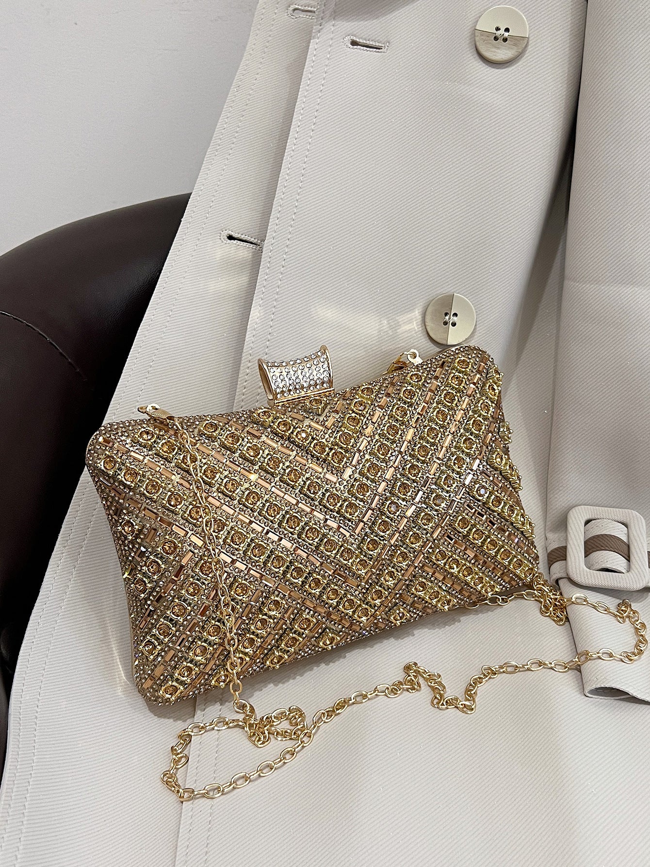 Shiny Fashion Rhinestone Minority Chain Box Bags