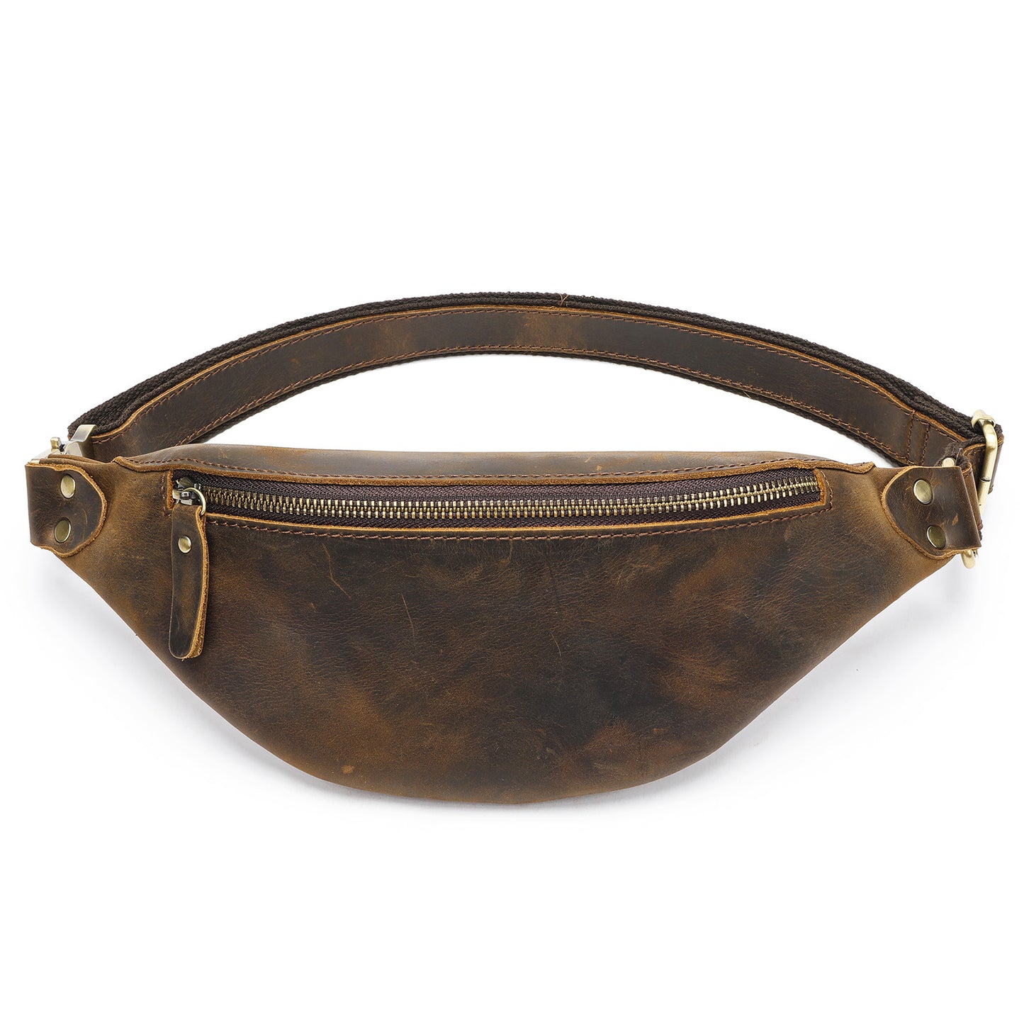 Men's Retro Crazy Horse Leather Multifunctional Men's Chest Bag