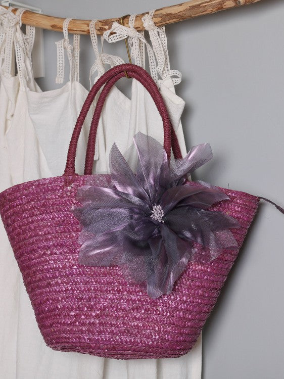 Women's Simple Straw Pastoral Style Beach Vacation Women's Handbag
