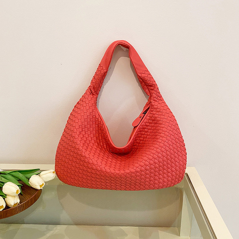 Women's French Style High Sense Woven Elegant Underarm Niche Texture Bags