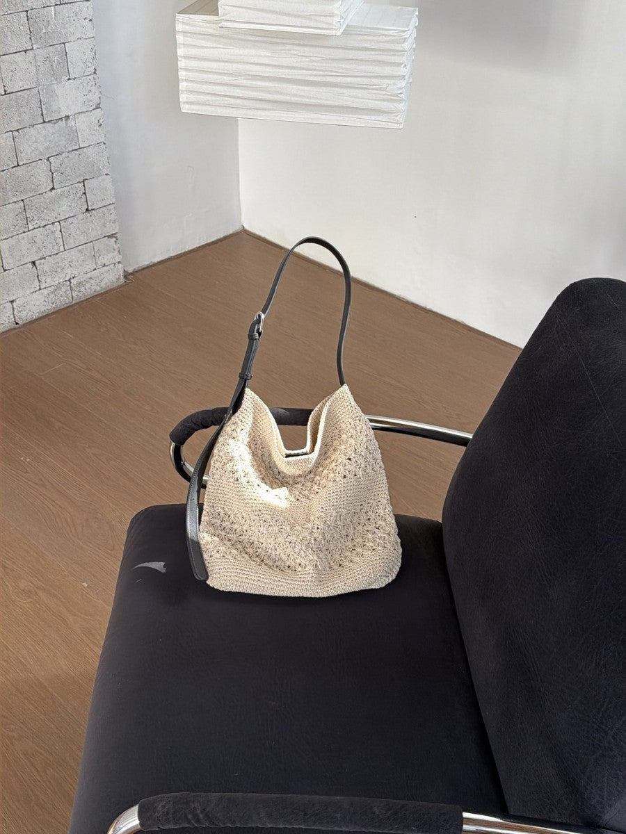 Women's Large Capacity Knitted Summer Versatile Woven Bags