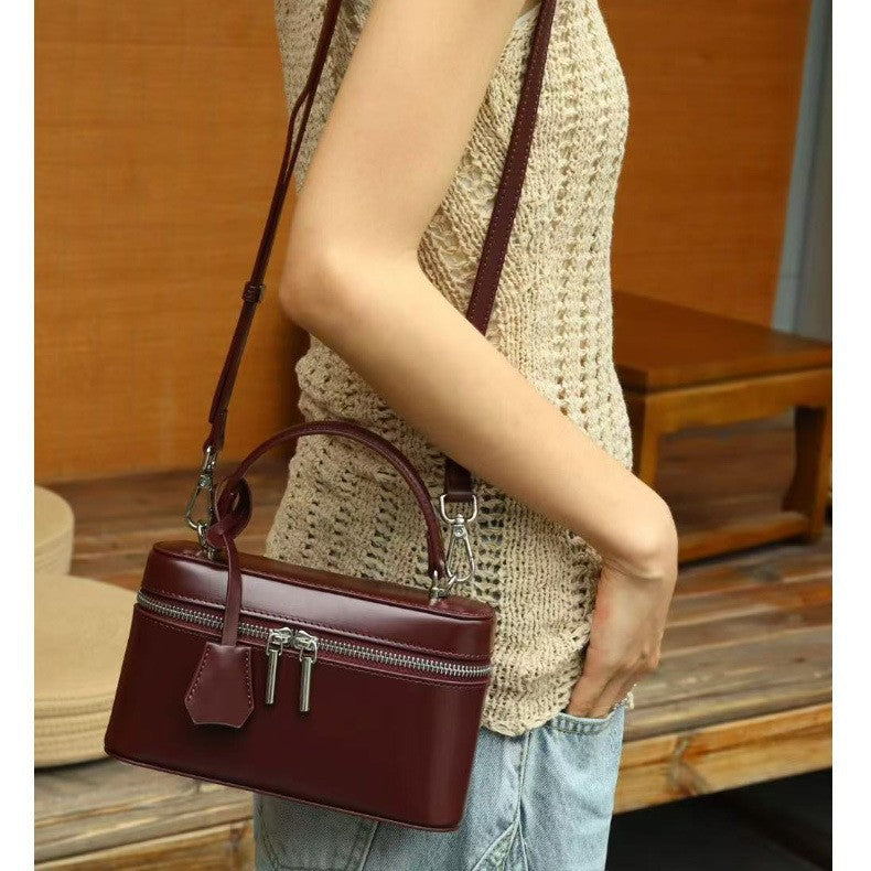 Women's Simple Lunch Box Genuine Leather Western Bags