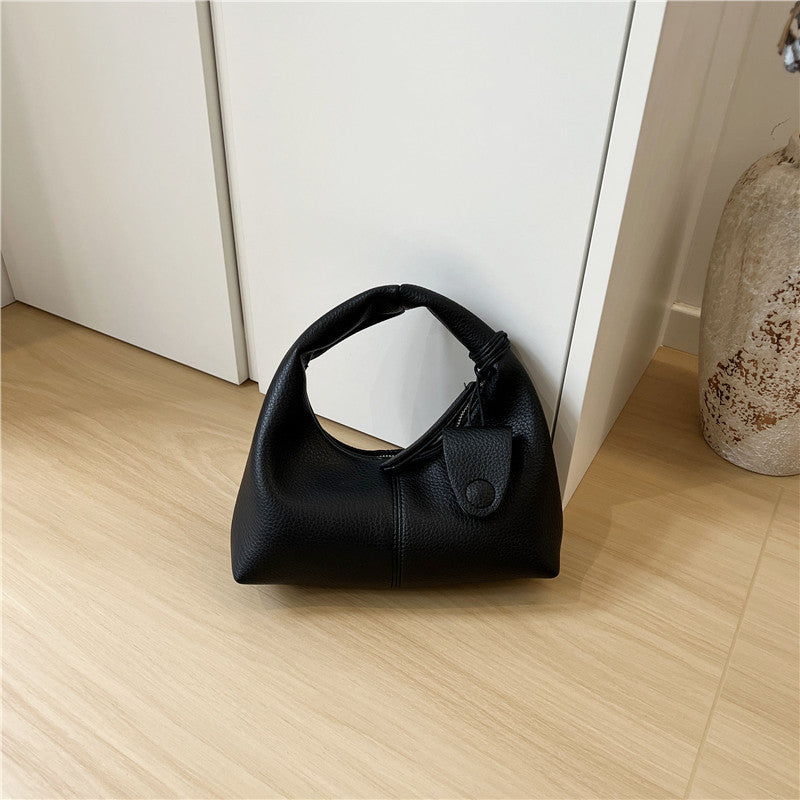 Cabinet Retro Simple Lychee Pattern Korean Style Fashion Soft Leather Leisure Backpack