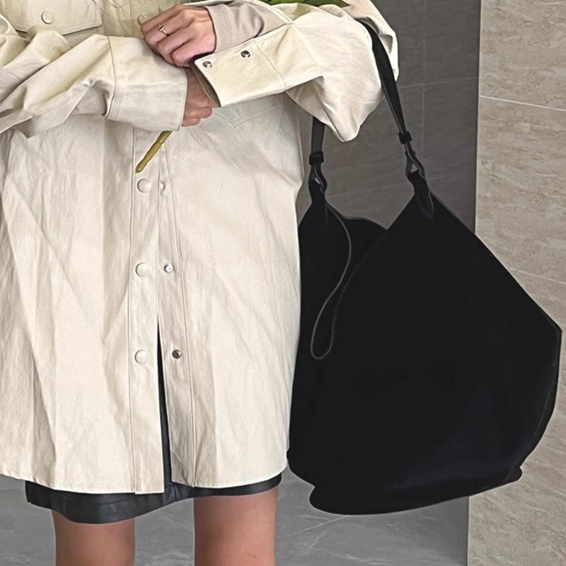 Cowhide Suede Dumpling Commuter Large Capacity Women's Shoulder Bag