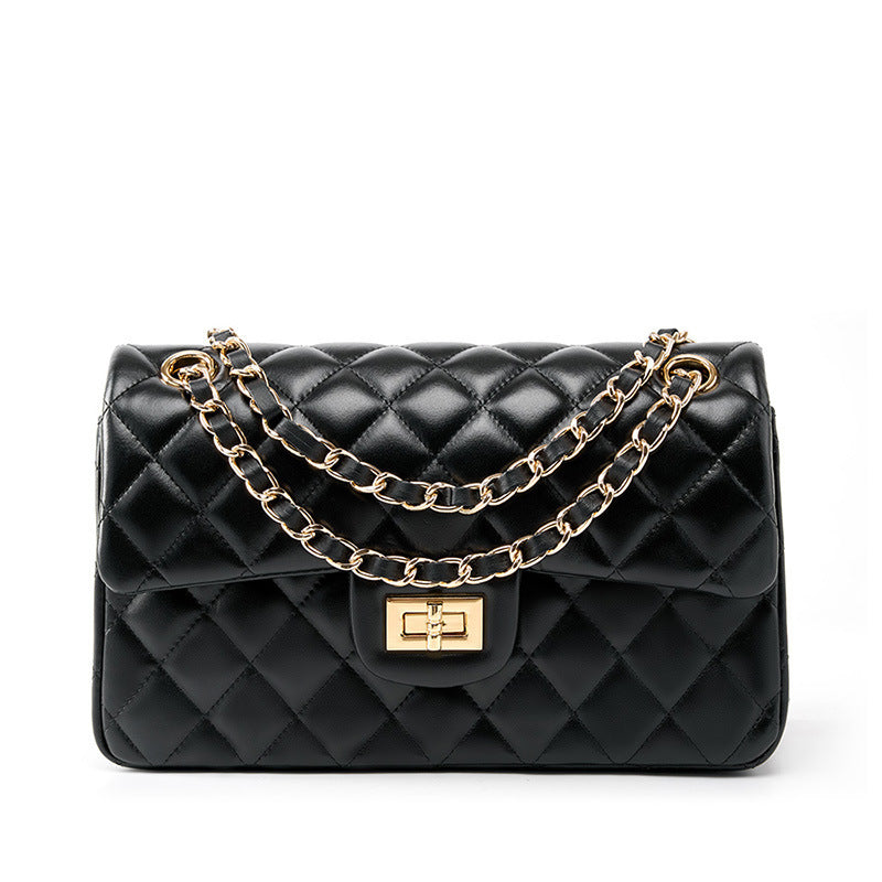 Women's First Layer Cowhide Chain Classic Style Fashion Bags