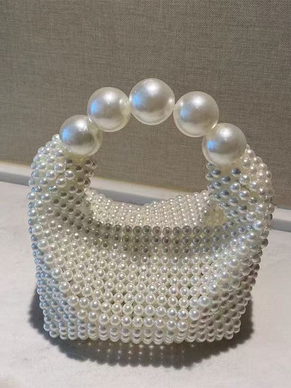High-grade French Hand-woven Fairy Temperamental Beaded Pearl Women's Messenger Bag