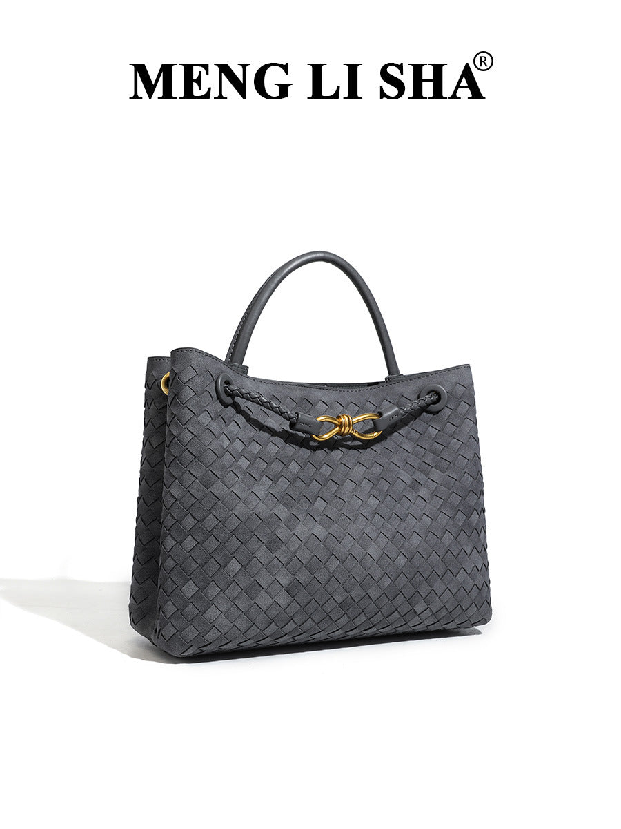 Women's High-grade Portable Vintage Frosted Suede Woven Women's Handbag