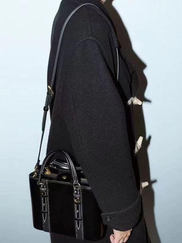 Women's Black Mini City Portable Versatile Double Women's Shoulder Bag