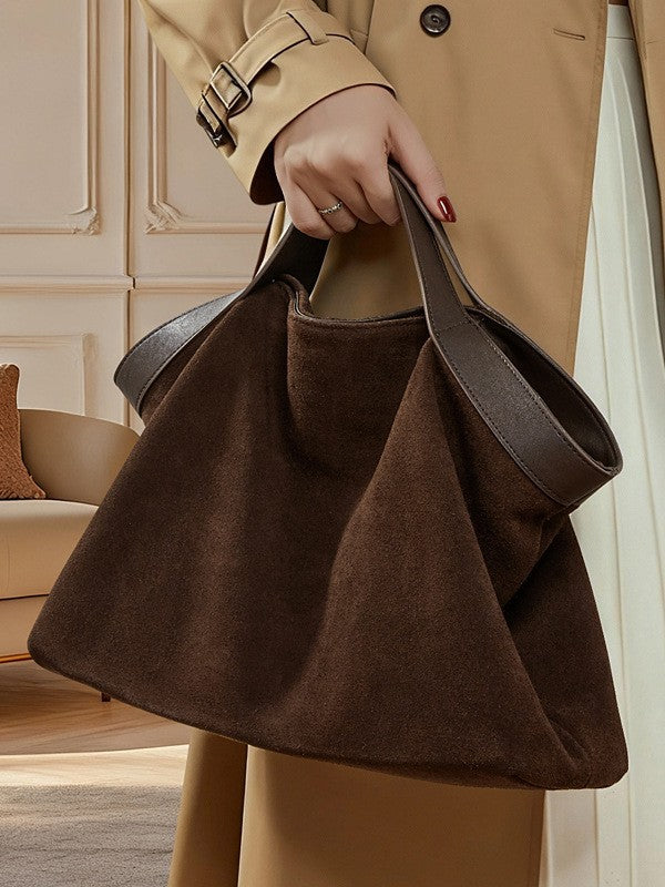 Women's Retro Frosted Large Capacity Advanced Texture Commuter Genuine Leather Contrast Women's Messenger Bag