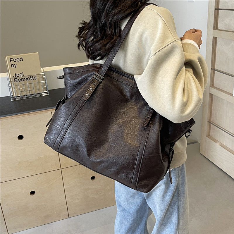 Women's Retro Large Capacity Fashion Texture Summer High Sense Bags