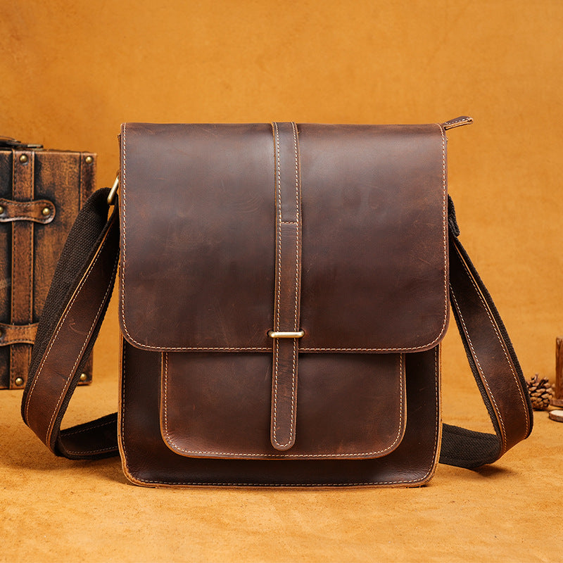 Men's Leather Portable Retro Textured Collection Men's Shoulder Bag
