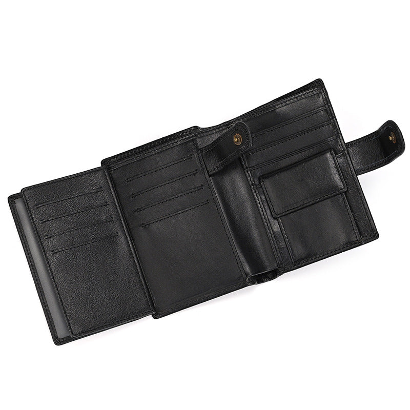 Women's & Men's With Pocket Oily Brown Multiple Slots Men's Wallet