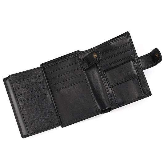 Women's & Men's With Pocket Oily Brown Multiple Slots Men's Wallet