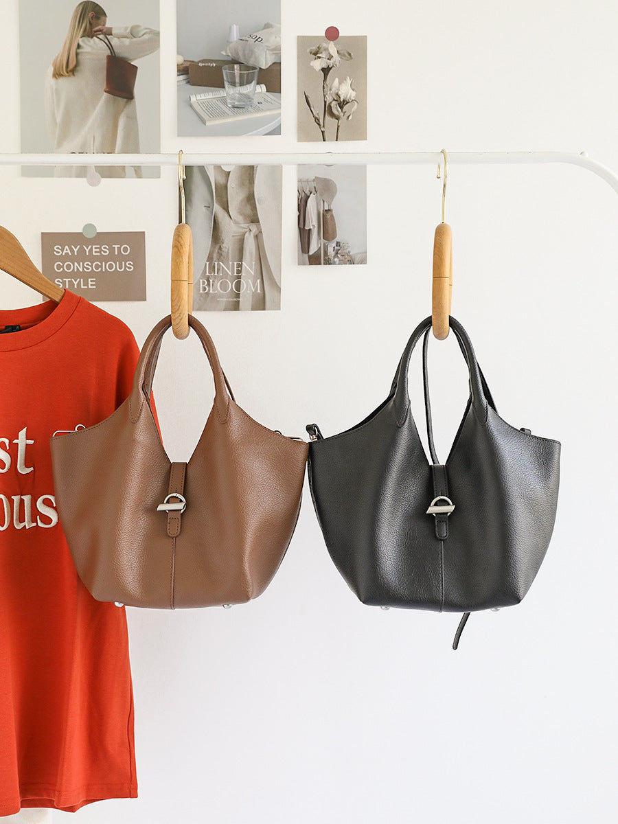 Women's Style Soft Surface Fashion Solid Color Retro Commuter Women's Messenger Bag