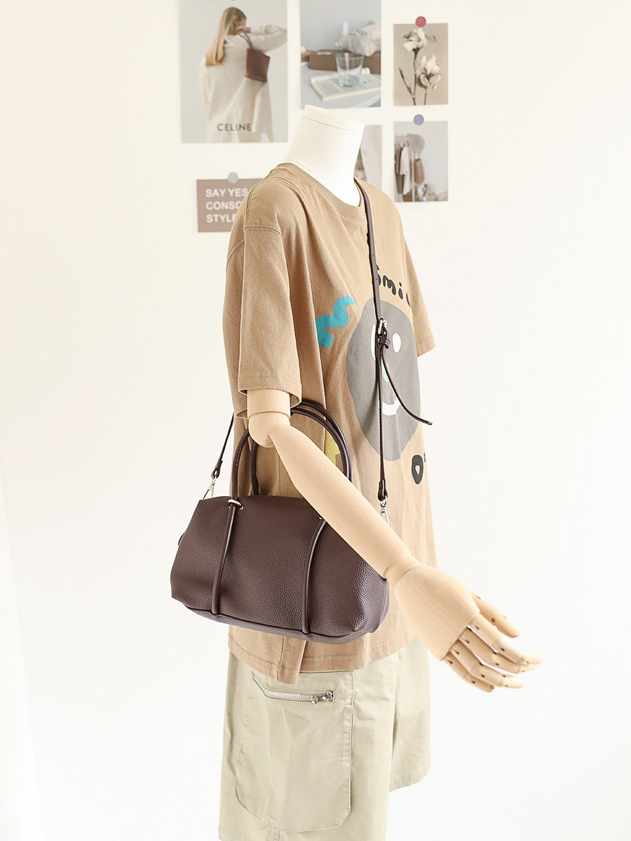 Women's Pattern Boston Texture Soft Leather Niche Women's Messenger Bag