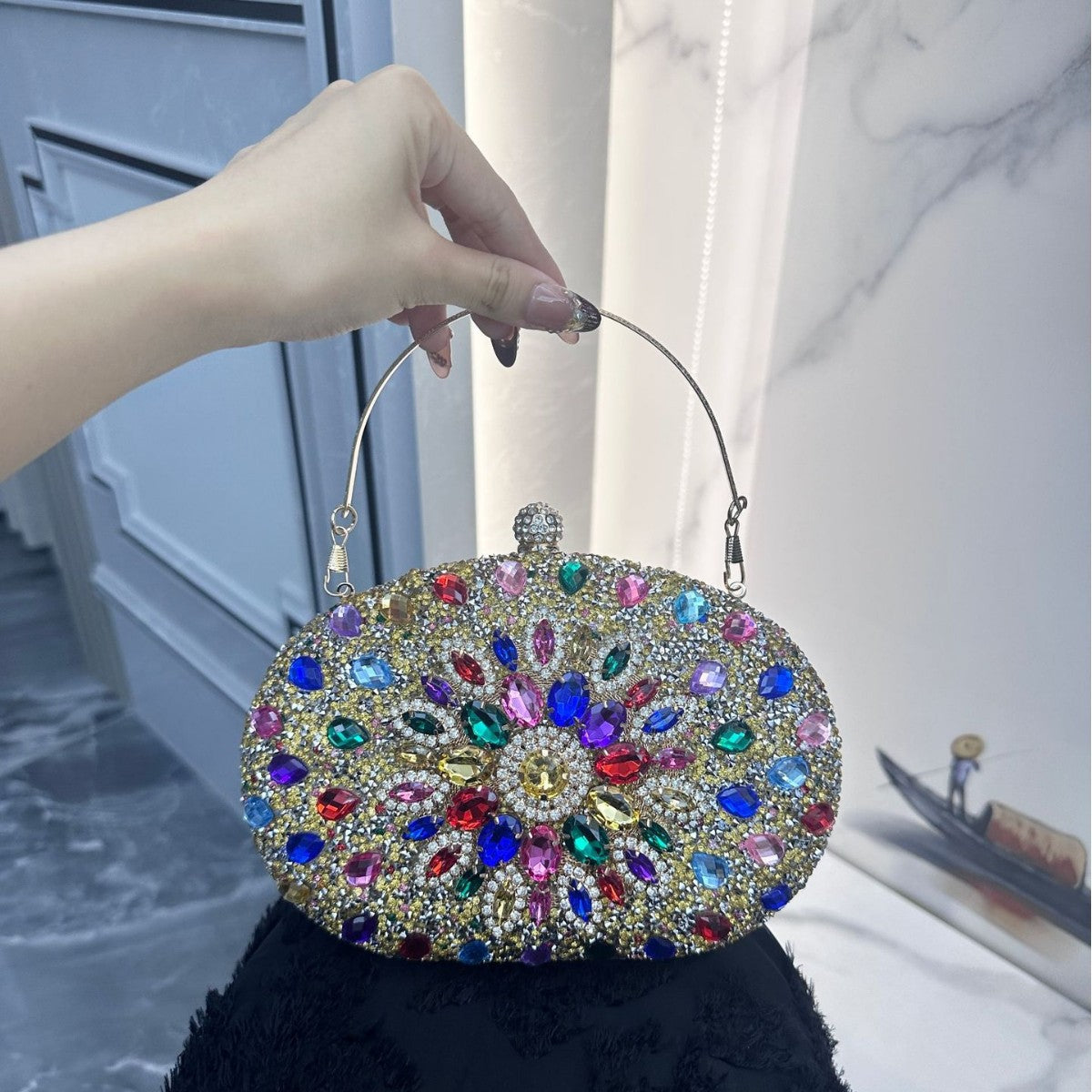 Beautiful Sunflower Banquet Clutch Dress Diamond Dinner Bag