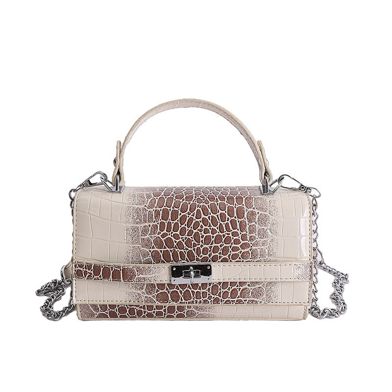 Women's Crocodile Pattern Mori Cute Light Luxury Minority Small Square Bag