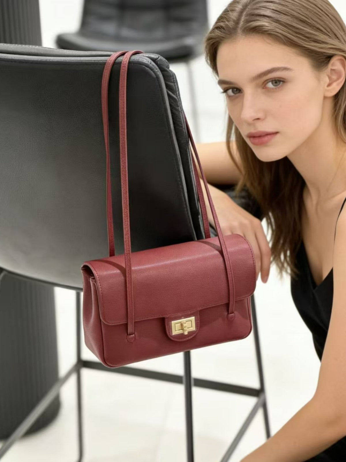 Vintage Baguette Underarm Genuine Leather Classic Style Bags
