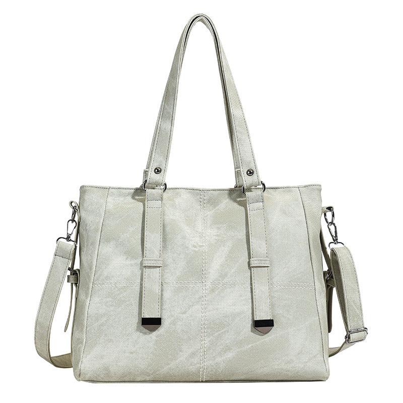 Women's Large Capacity Simple Retro Texture Class Women's Shoulder Bag