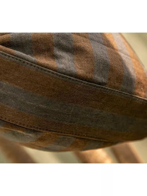 Fried Color Striped Canvas Soft Leather Adjustable Bags