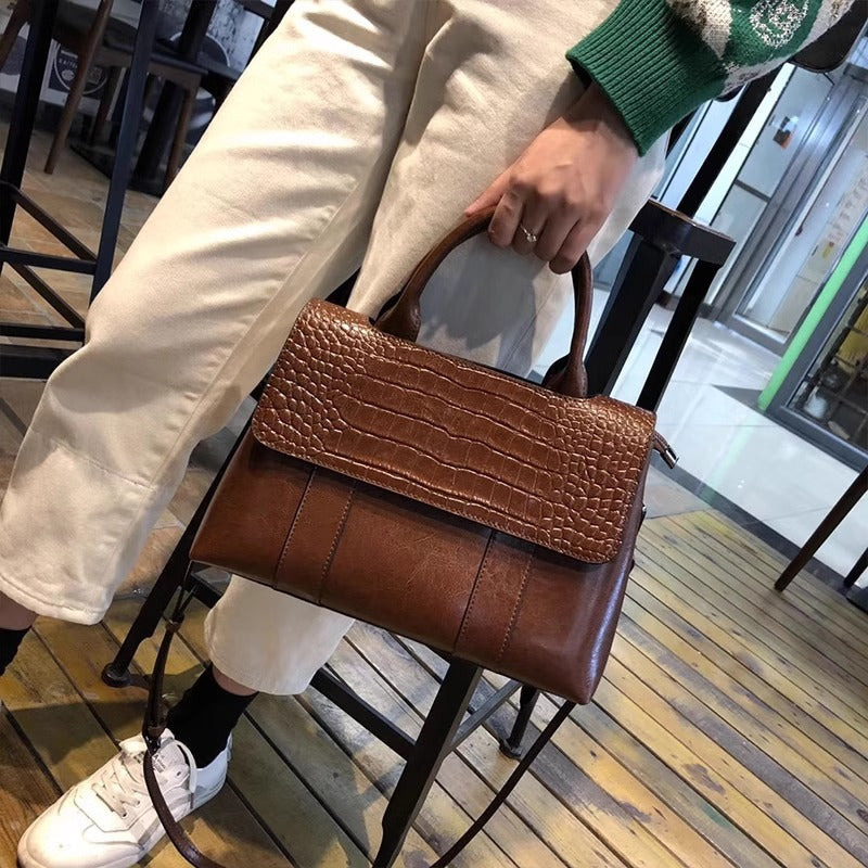 Female Popular Large Capacity Genuine Leather Women's Shoulder Bag