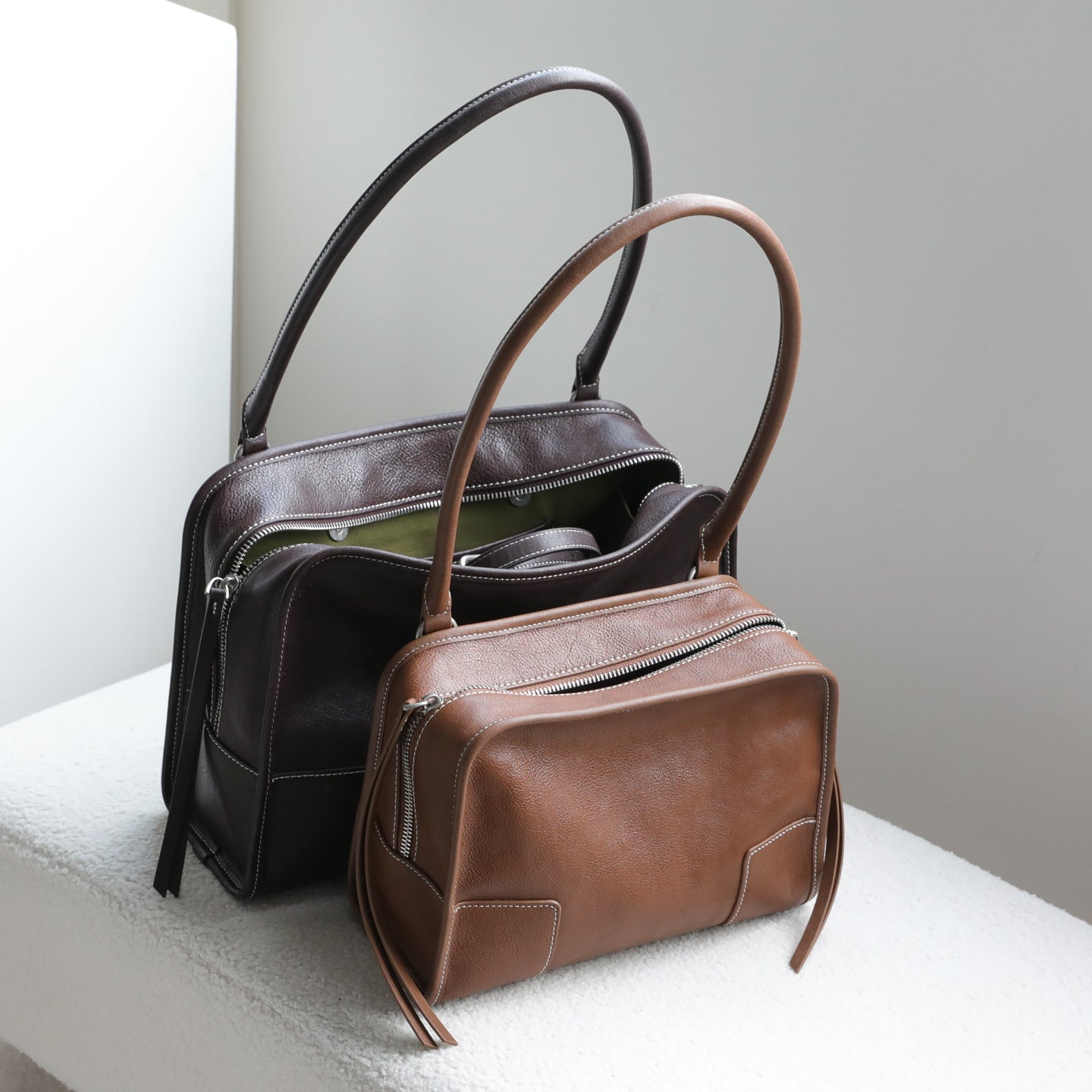 Women's Capacity Vegetable Tanning Leather Underarm Relaxed Lazy Women's Shoulder Bag