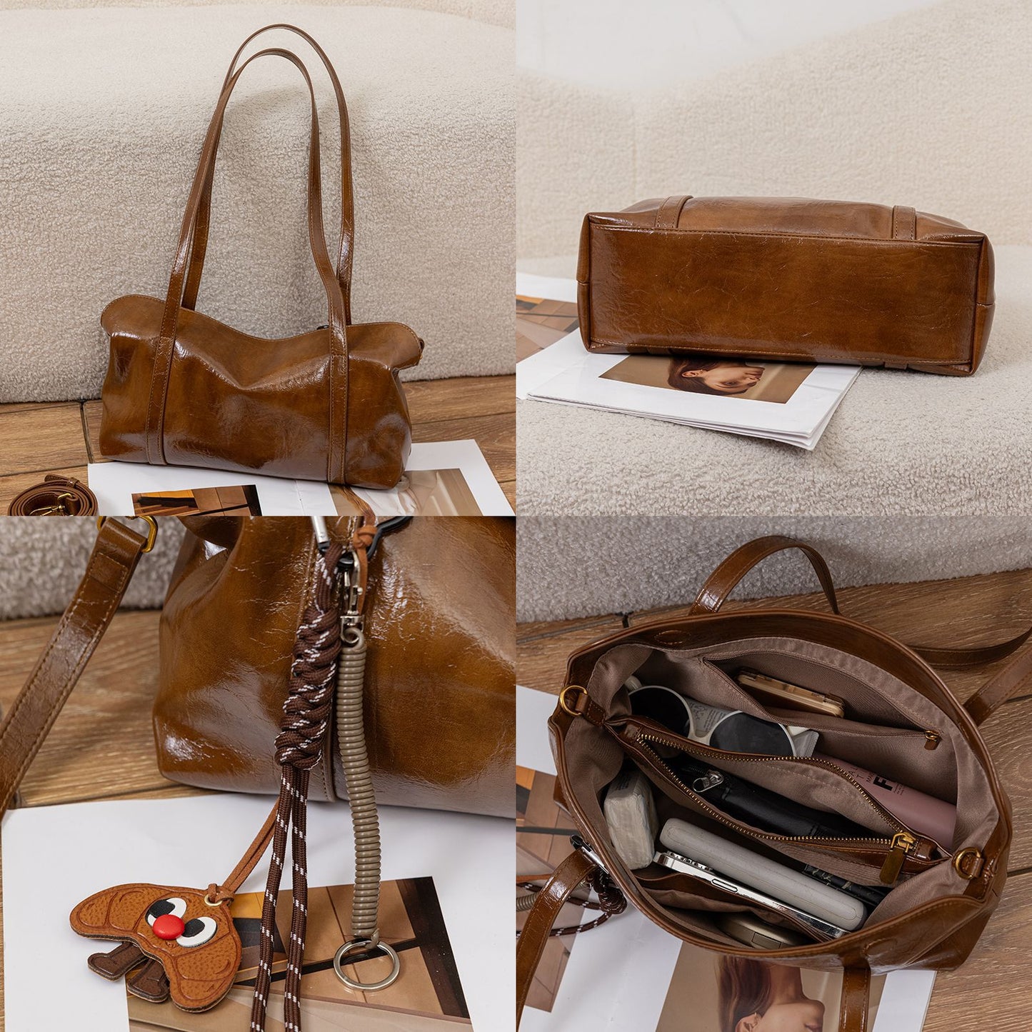 Women's Light Luxury French Stick Large Capacity Pendant College Style Women's Handbag
