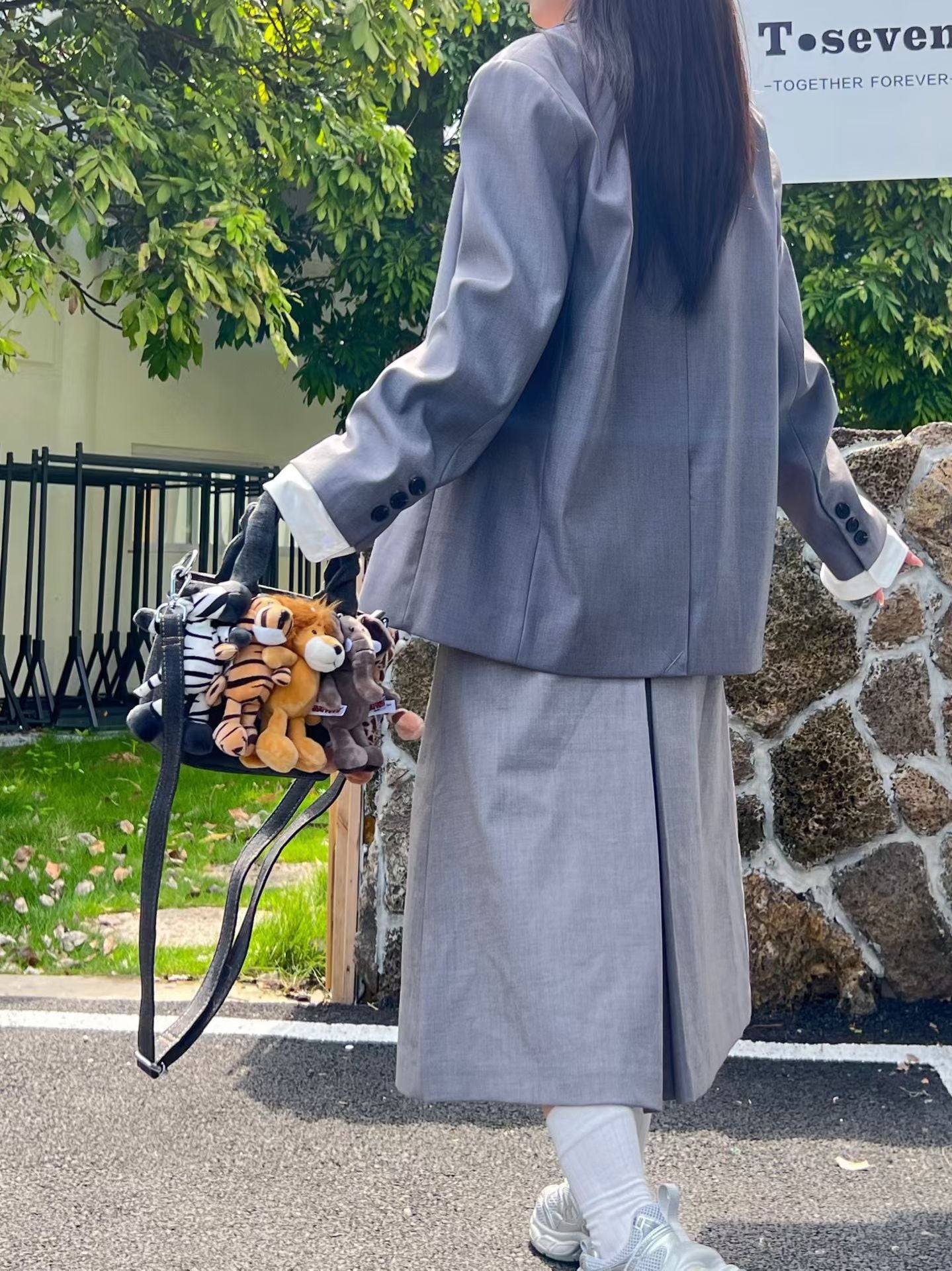 Forest Friends Short Fluff Animal Kingdom Women's Shoulder Bag