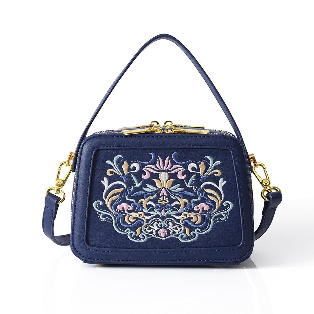 Female Chinese Style Embroidery Hand High Sense Small Square Bags