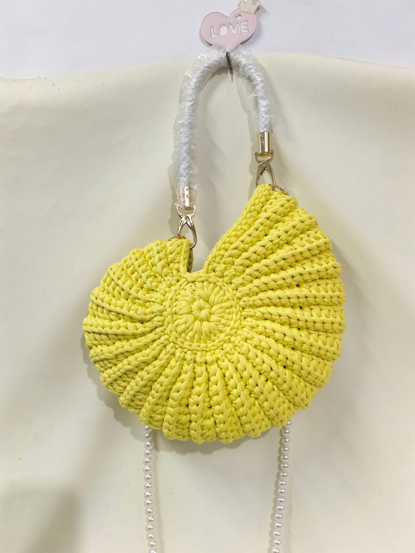 Woven Pearl Chain Candy Color Fashion Simple Conch Shell Women's Messenger Bag