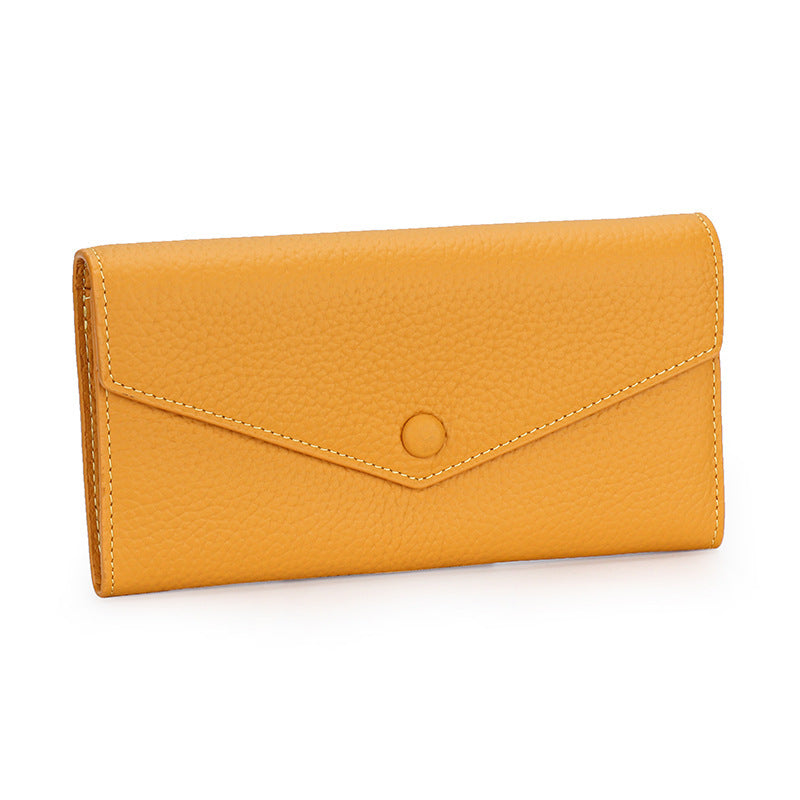 Women's Full Cowhide Long Large Capacity Genuine Ladies Wallet