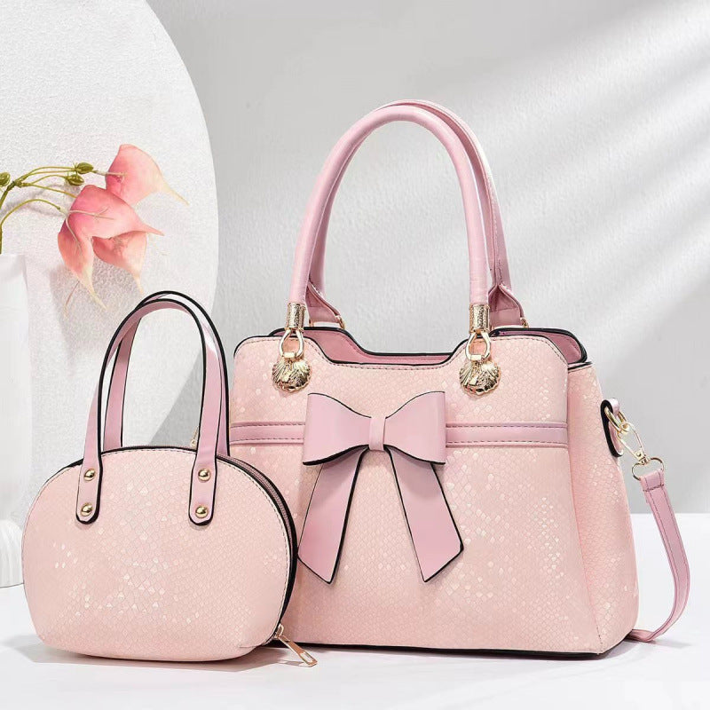 Women's Bow Female Snake Pattern Texture Women's Handbag
